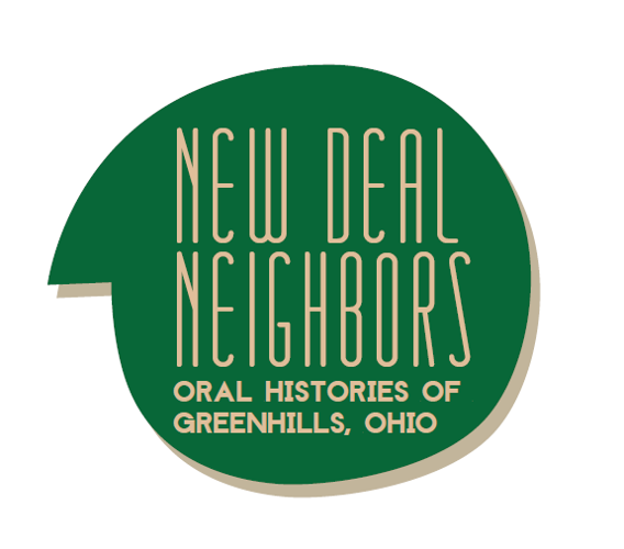 green logo that says New Deal Neighbors: oral histories of greenhills, ohio