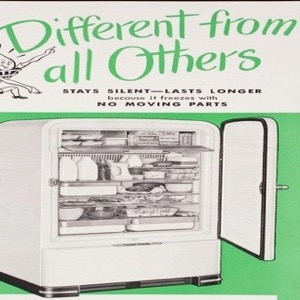 Image of a fridge full of foods with the word "different from all others" on it